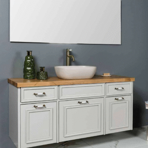 Vanity Cabinet, Butcher Block Surface