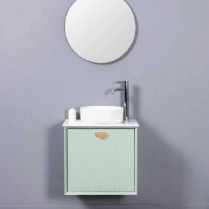 Single Vanity mini series with a cabinet door, 2 open storage