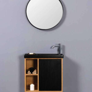 Vanity mini series with a cabinet door, 2 open storage