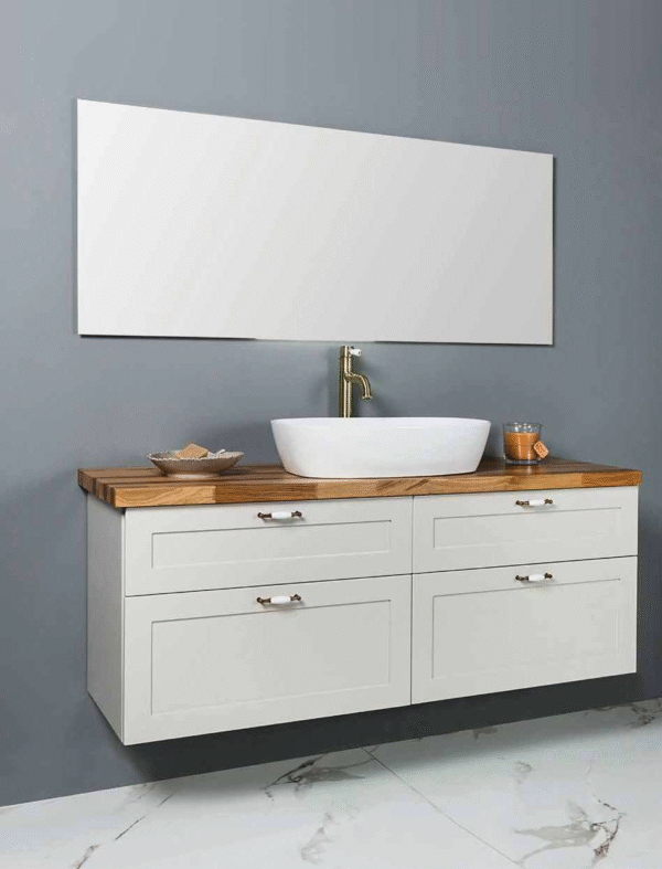 Vanity Cabinet With 2 Drawers, Special Engraved Front