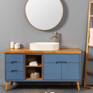 Luxury Vanity Cabinet Color Combination Wooden Surface.