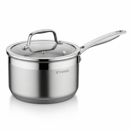 Vyntros Pro-Series Stainless Steel Saucepan with Lid | 2-Quart Induction Pot